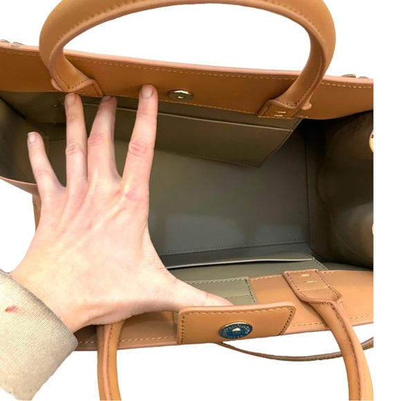 ZAC POSEN - Zac Eartha Top Handle Flower tote - removable strap -tan leather bag - Picture 6 of 9